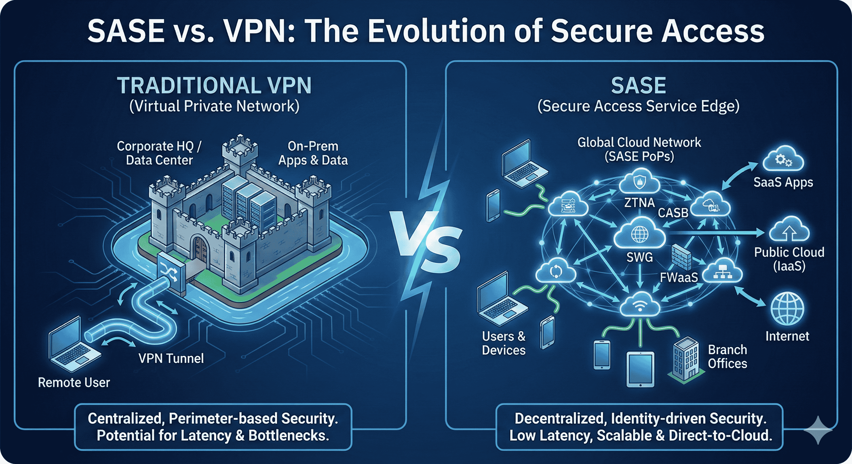 SASE Vs VPN Comparision